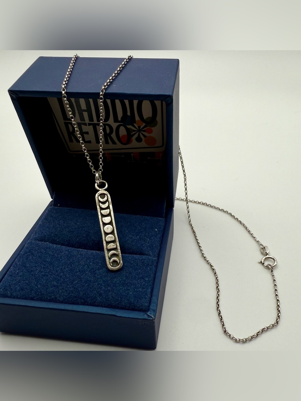 Phases of the Moon Sterling Silver 925 Italy Necklace & Pendant Whimsigoth Y2K